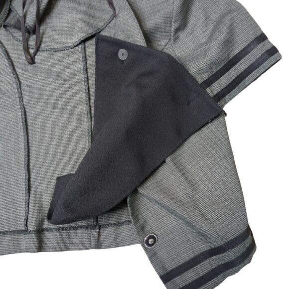 Vintage Jennifer Jeffries Gray Suit Jacket Blazer Size 10 Short Sleeve Dickey - Picture 4 of 7